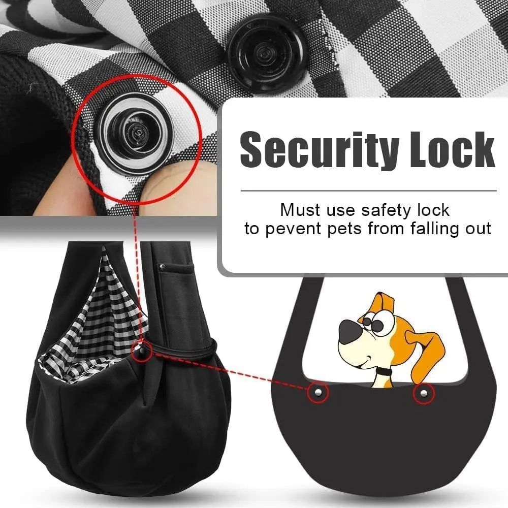 Pet Dog Sling Carrier for Pets 3-10 lbs - Reversible Hand-Free Travel Bag with Unadjustable Strap