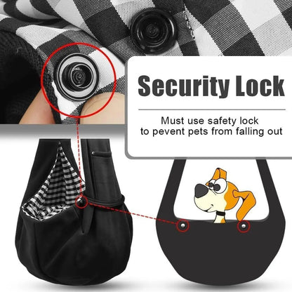 Pet Dog Sling Carrier for Pets 3-10 lbs - Reversible Hand-Free Travel Bag with Unadjustable Strap