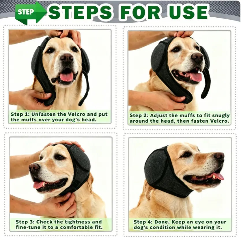 Noise-Canceling Ear Wrap for Dogs - Comfortable Calming Hoodie for Fireworks, Thunder, and Vacuum Noise Protection, Adjustable for Grooming, Bathing, and Swimming - Ideal Gift for Your Dog