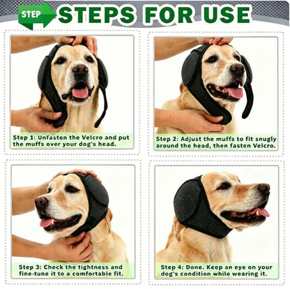 Noise-Canceling Ear Wrap for Dogs - Comfortable Calming Hoodie for Fireworks, Thunder, and Vacuum Noise Protection, Adjustable for Grooming, Bathing, and Swimming - Ideal Gift for Your Dog