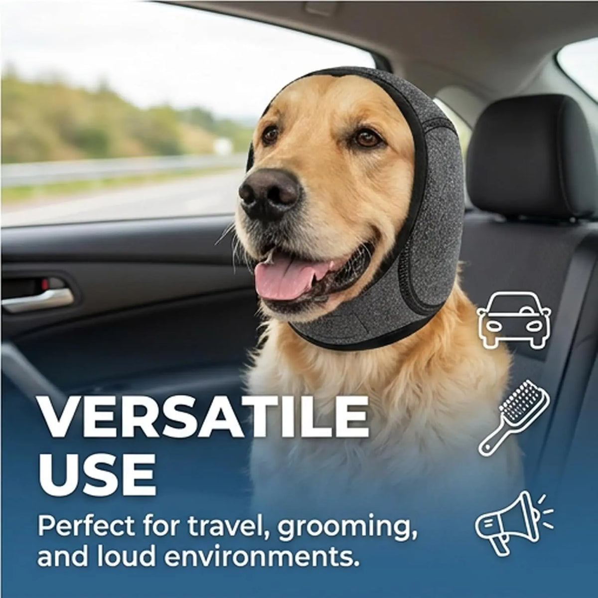 Noise-Canceling Ear Wrap for Dogs - Comfortable Calming Hoodie for Fireworks, Thunder, and Vacuum Noise Protection, Adjustable for Grooming, Bathing, and Swimming - Ideal Gift for Your Dog