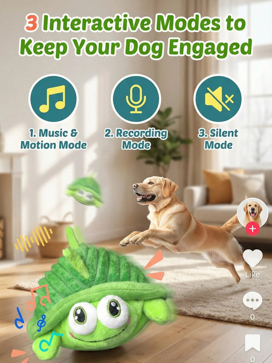 Interactive Motion-Activated Dog Ball - Automatic Rolling Toy, USB Rechargeable and Squeaky, Self-Play Solution for Dogs and Cats of All Sizes, Durable Indoor and Outdoor Pet Toy